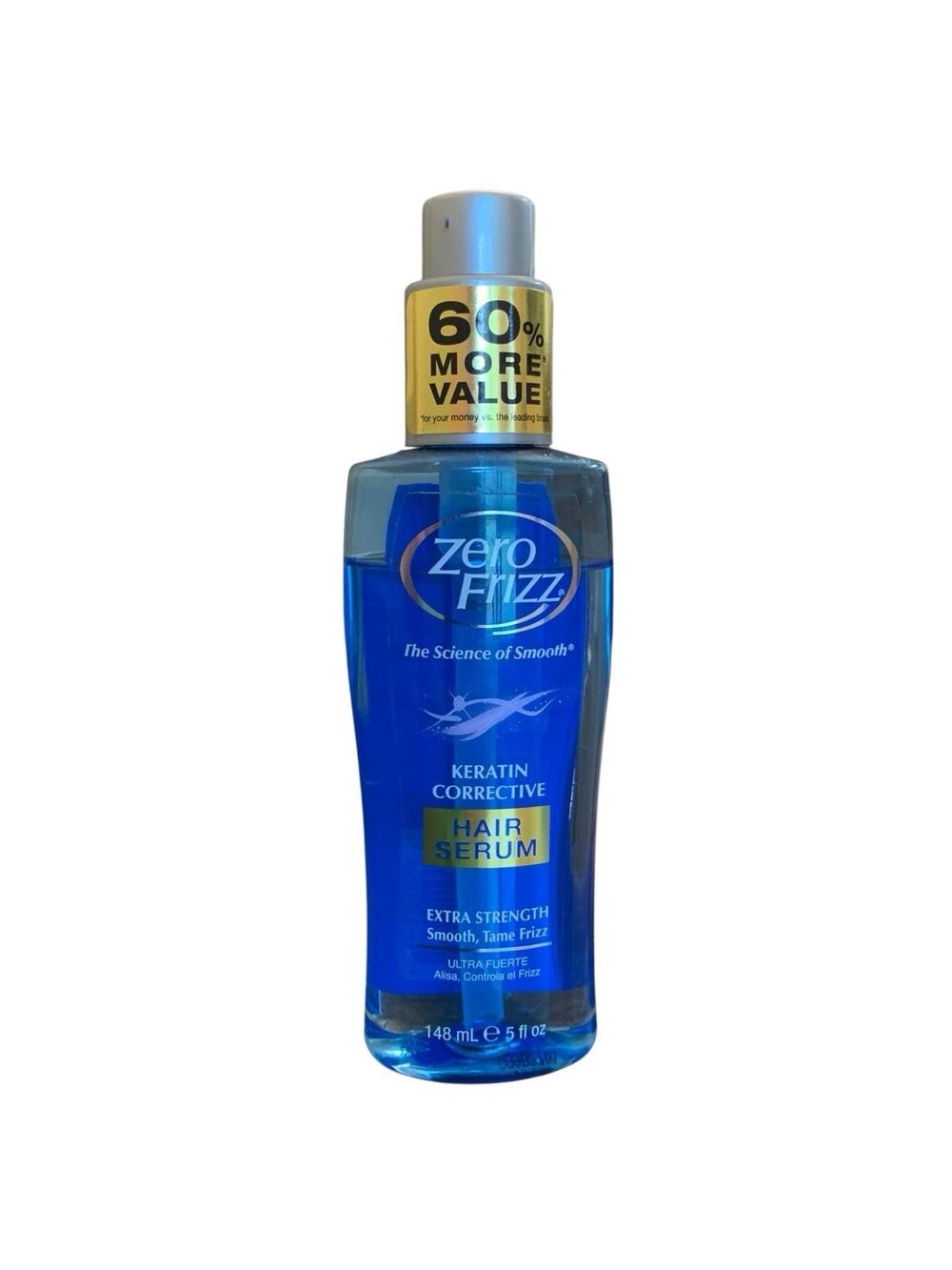 Zero Frizz Hair Serum Keratin Corrective Extra Strength 5 Fl Oz Tame Frizz 90 %